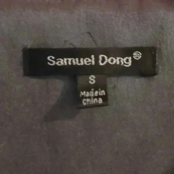 Samuel Dong women's small iridescent black zip snap lined balloon sleeves jacket - Picture 5 of 6